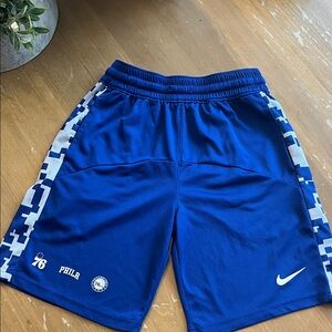 Nike Blue and White 76ers Basketball Shorts